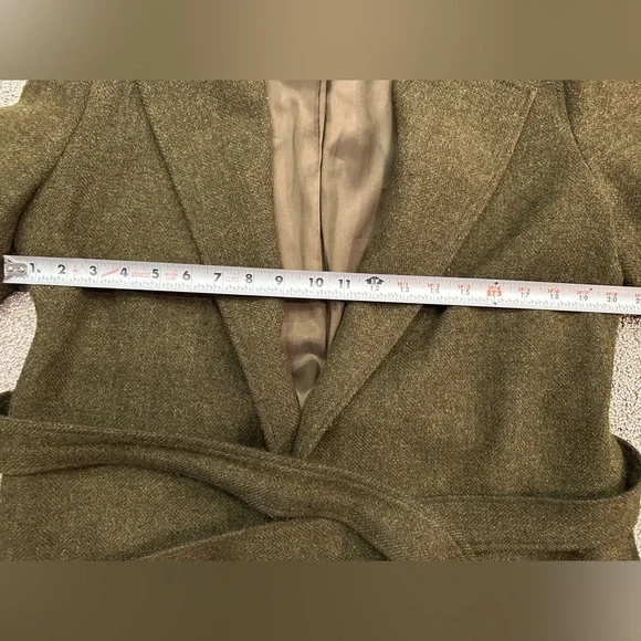 Lauren by Ralph Lauren Olive Wool Wrap Coat with Belt- Women’s Size Medium - Picture 10 of 10